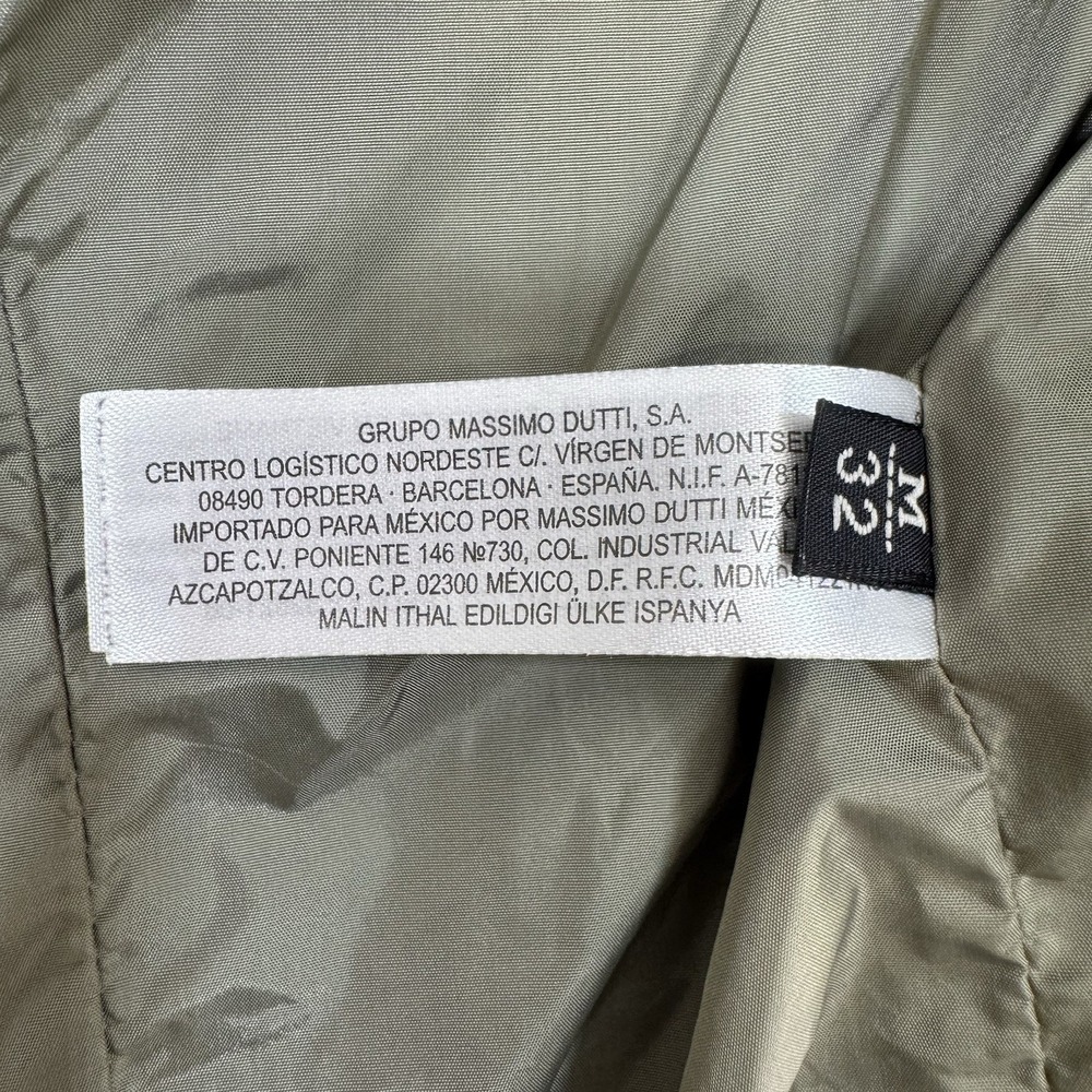 Massimo Dutti Women's Medium Bomber Jacket Lightweight Military‎ Minimalist Chic - Picture 11 of 16